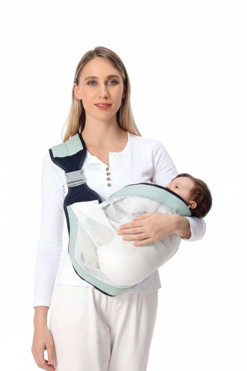 Mamá con canguro bebé interior