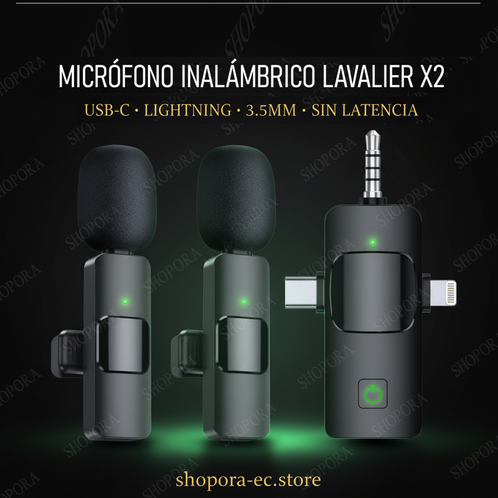 Hogar Micrófono Lavalier 3 en 1 | Omnidireccional | Compatible iPhone, Android y PC