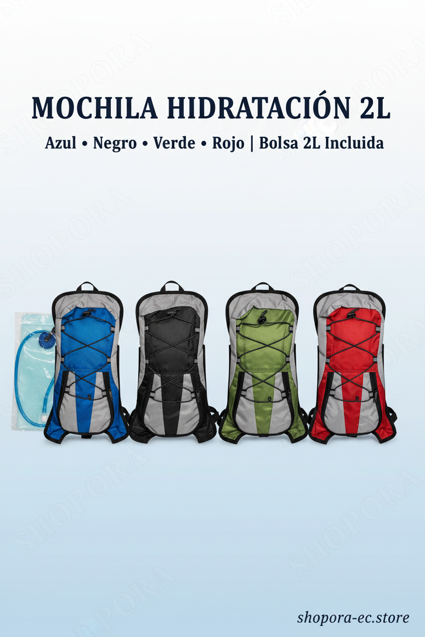 MOCHILA DE HIDRATACIÓN 2L | Ciclismo • Running • Senderismo • Militar | 4 Colores