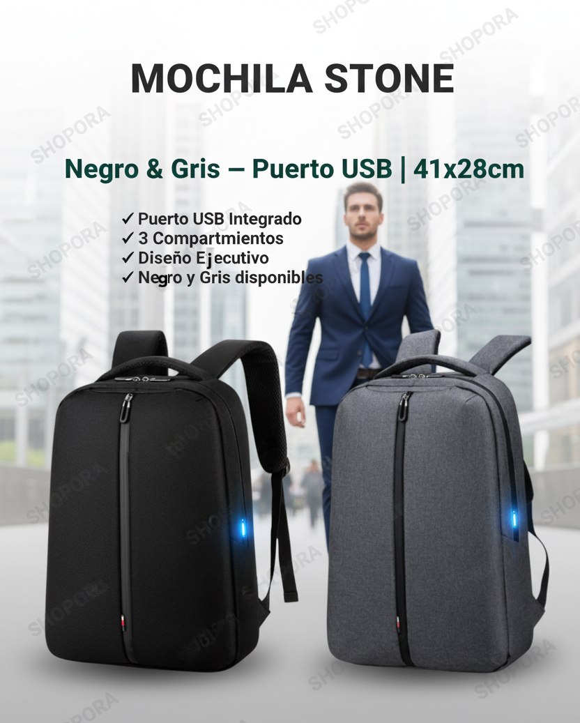 MOCHILA ANTIRROBO | Anti-Corte • Acceso Oculto • Laptop 15.6" | Gris