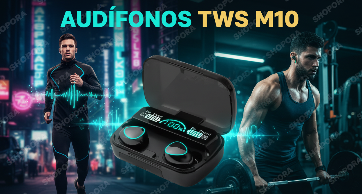 Tecnología Audífonos Bluetooth M10 | Inalámbricos TWS | Bluetooth 5.1 | Caja de Carga 2200mAh